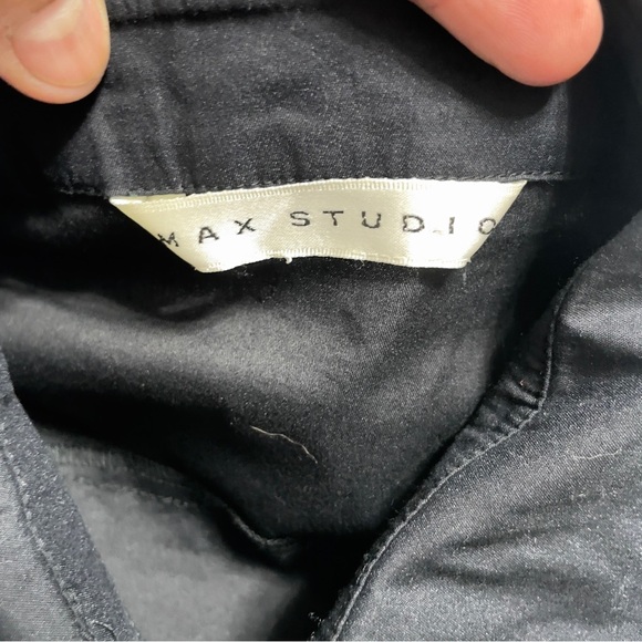 Max Studio Black Embroidered Shirt size M - Picture 8 of 12